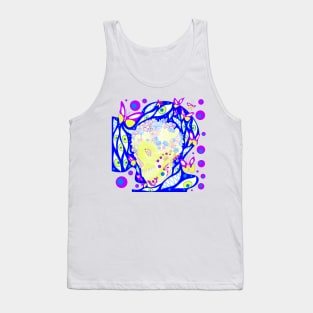 skeleton homunculus in smile art wallpaper of death in white Tank Top